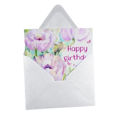 Happy Birthday Poppy Greeting Card designed by artist Sheila Gill