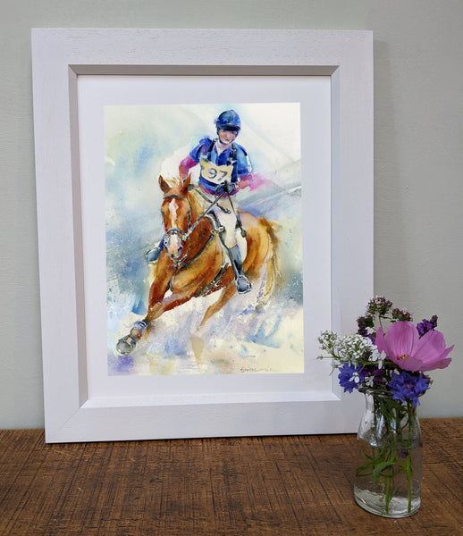 At the Water: Horse Racing Art Print designed by artist Sheila Gill