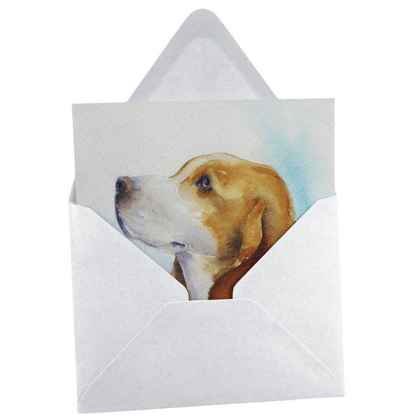 Beagle Greeting Card designed by artist Sheila Gill