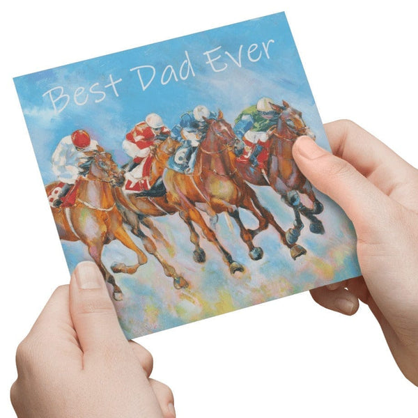Best Dad Ever Horse Racing Card designed by artist Sheila Gill
