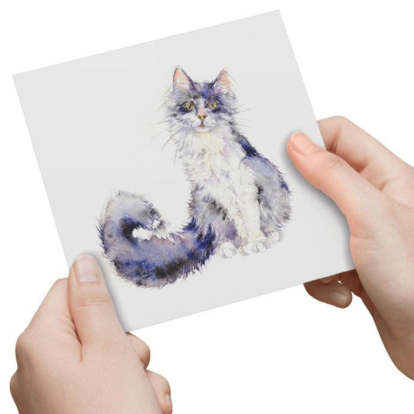 Black & White Cat Greeting Card designed by artist Sheila Gill