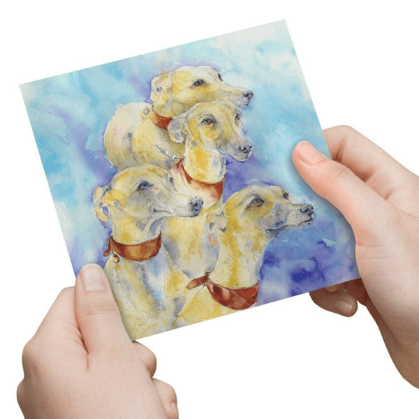 Greyhound Greeting Card designed by artist Sheila Gill