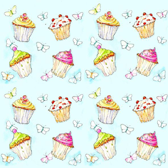 Cupcake Gift Wrap designed by artist Sheila Gill