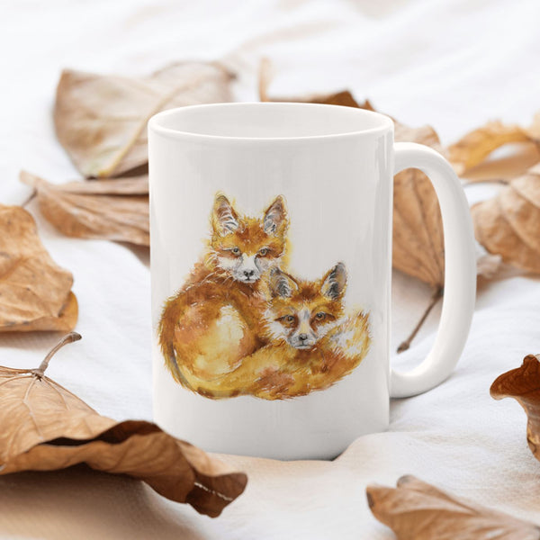 Red Fox Ceramic Mug designed by artist Sheila Gill
