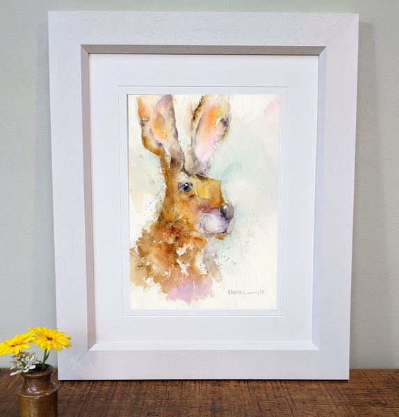 Hare Head Art Print designed by artist Sheila Gill