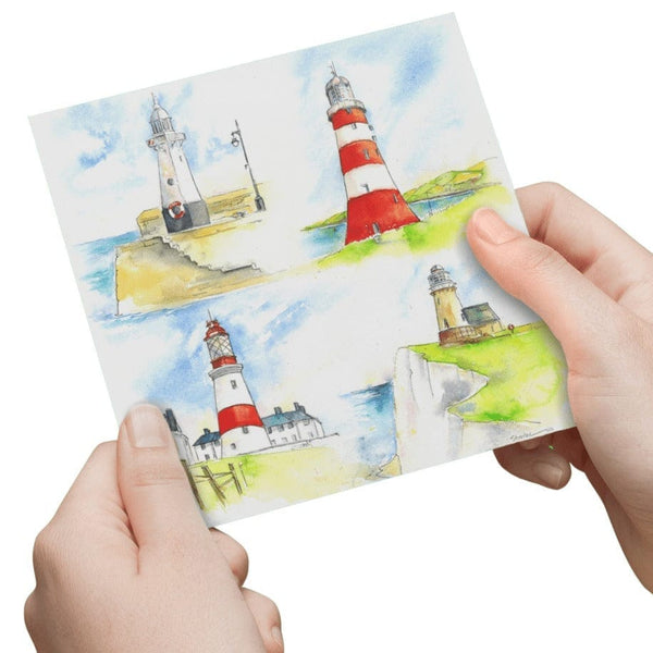 Lighthouses Greeting Cards designed by artist Sheila Gill