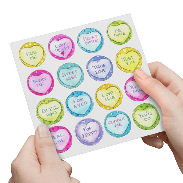 Love hearts greeting card designed by artist Sheila Gill