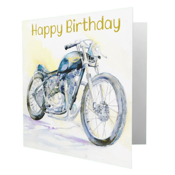 Happy Birthday Motorbike Card designed by artist Sheila Gill