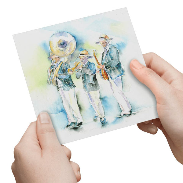 Musical Band Greeting Card designed by artist Sheila Gill