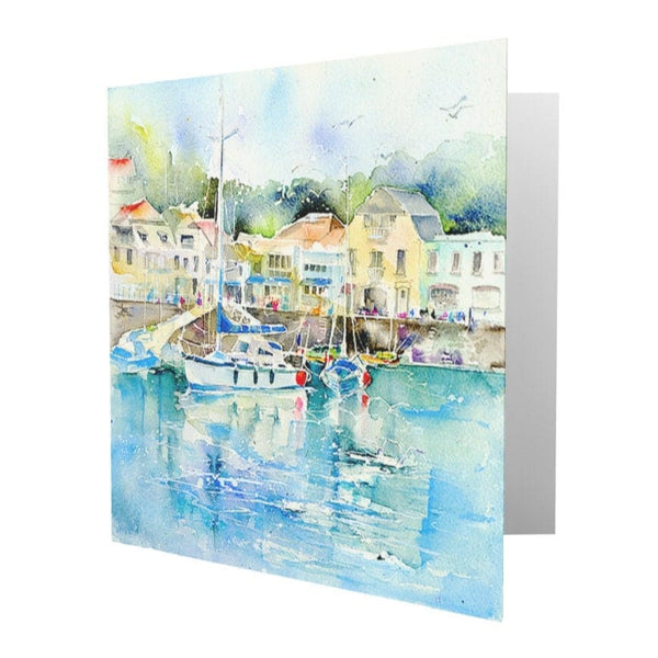 Padstow Harbour, Cornwall Greeting Card designed by artist Sheila Gill