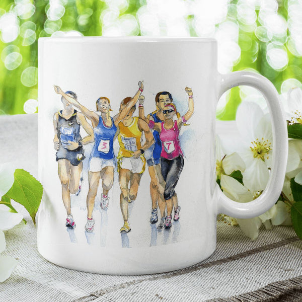 Runners China Mug designed by artist Sheila Gill