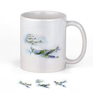 Spitfire WW2 Airplane Ceramic Mug designed by artist Sheila Gill
