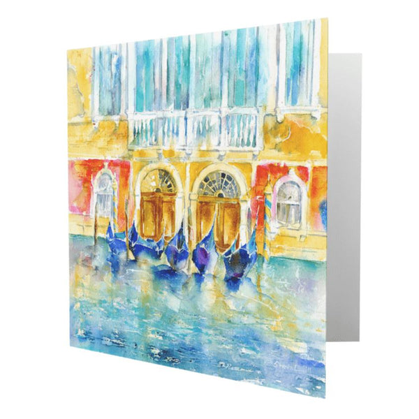 Venice Gondolas Greeting Card designed by artist Sheila Gill
