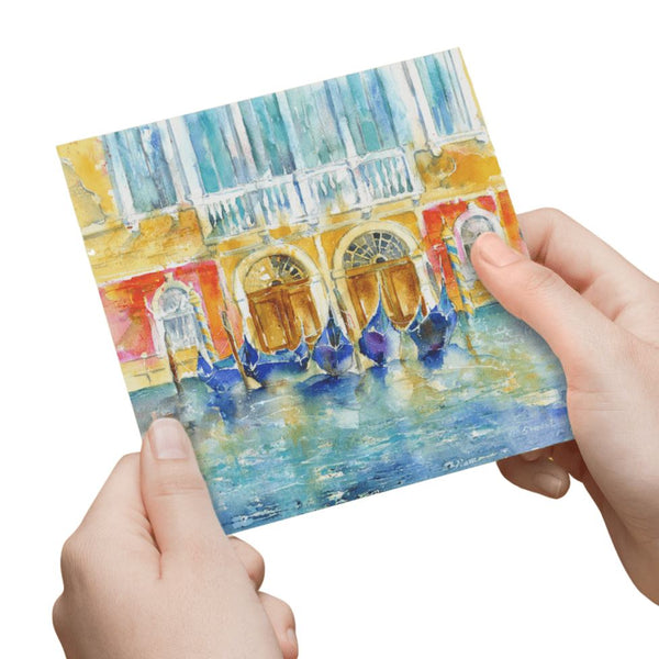 Venice Gondolas Greeting Card designed by artist Sheila Gill
