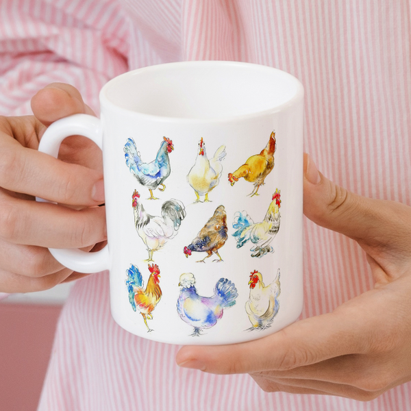 Chicken and rooster Mug Feathered Friends Collection
