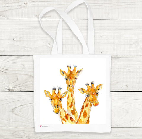 Giraffe Tote Bag designed by UK artist Sheila Gill