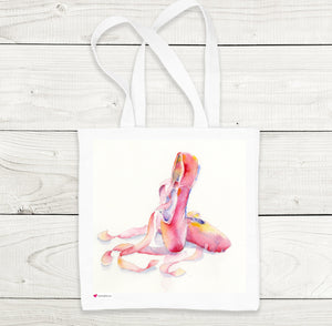 Ballet Slippers White Tote Bag