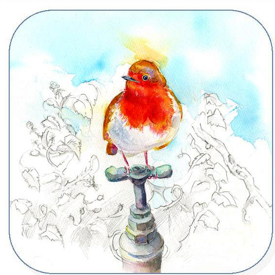Red Robin Garden song bird drinks coaster