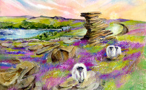 Salt cellar derwent edge original watercolour picture derbyshire peak district landscape sheila gill