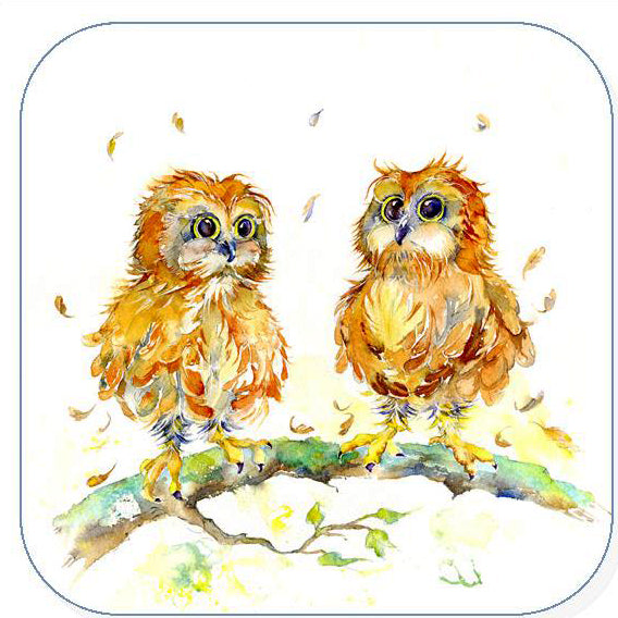 Two brown Owls drinks coaster