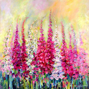 Foxgloves Floral Art Print contemporary home decoration designed by artist Sheila Gill
