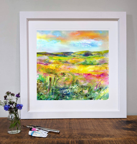 A Perfect View - Landscape Framed Art Print designed by artist Sheila Gill