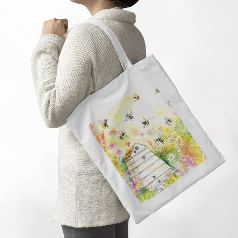Beehive Tote Bag designed by artist Sheila Gill
