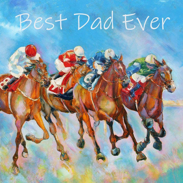 Best Dad Ever Horse Racing Card designed by artist Sheila Gill
