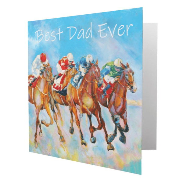 Best Dad Ever Horse Racing Card designed by artist Sheila Gill 
