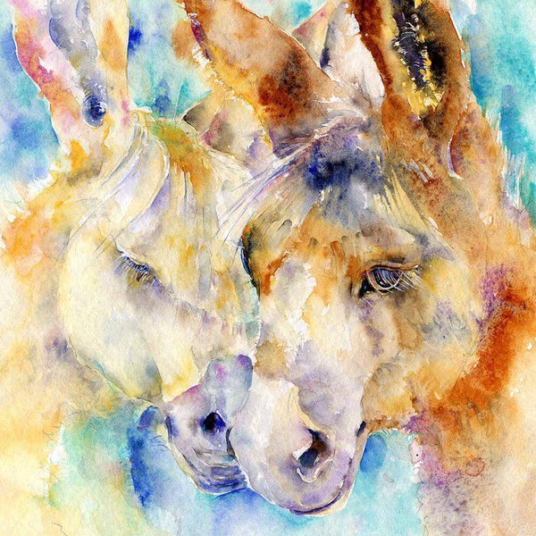 Best Friends Donkey Greeting Card designed by artist Sheila Gill