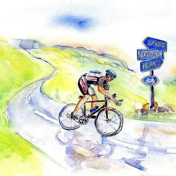 Bike Cycling Greeting Card designed by artist Sheila Gill