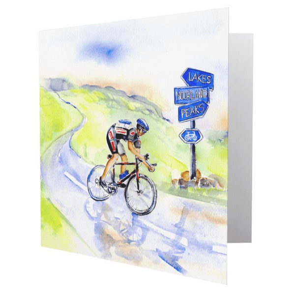 Bike Cycling Greeting Card designed by artist Sheila Gill