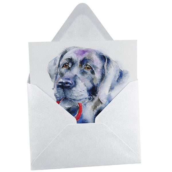Black Labrador Greeting Card designed by artist Sheila Gill