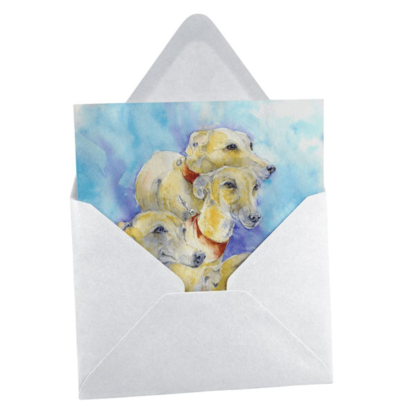 Greyhound Greeting Card designed by artist Sheila Gill