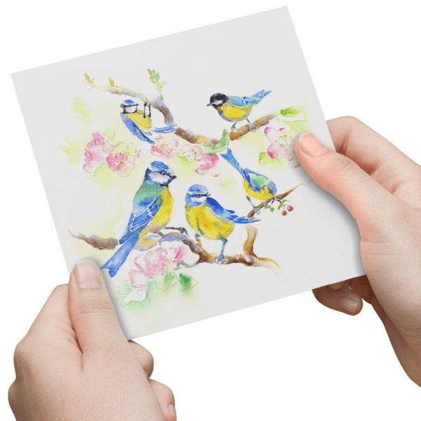 Blue Tit Greeting Card designed by artist Sheila Gill