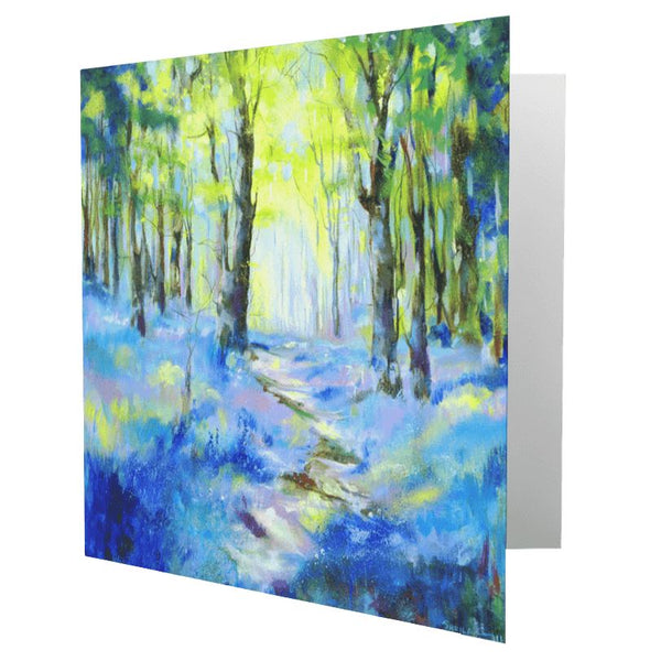 Bluebell Path Greeting Card designed by artist Sheila Gill