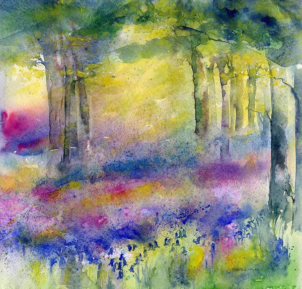 Linacre Woods Bluebell Greeting Card designed by artist Sheila Gill