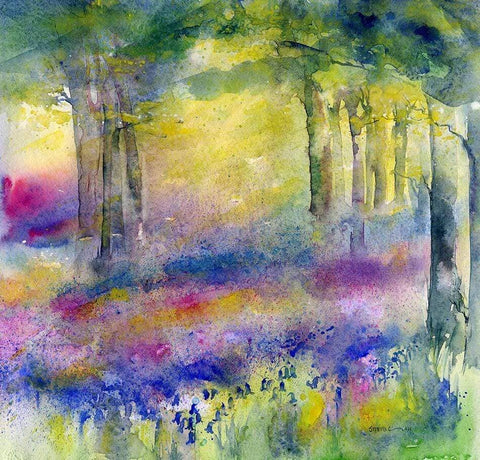 Linacre Woods Bluebell Greeting Card designed by artist Sheila Gill