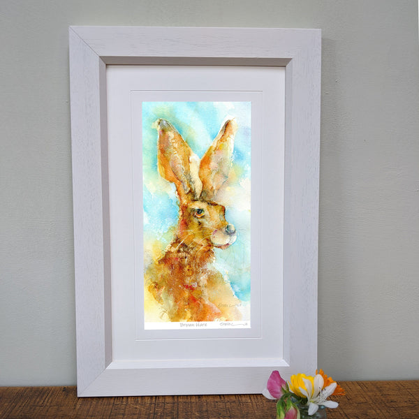 Brown Hare Art Print designed by artist Sheila Gill
