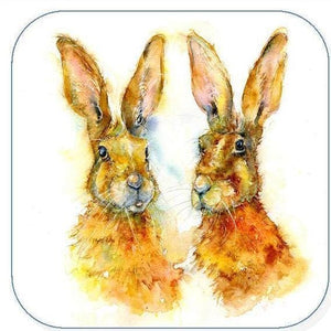 Brown Hares Coaster Sheila Gill Fine Art
