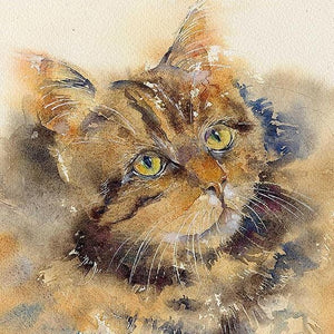 Brown Tabby Cat Art Print designed by artist Sheila Gill
