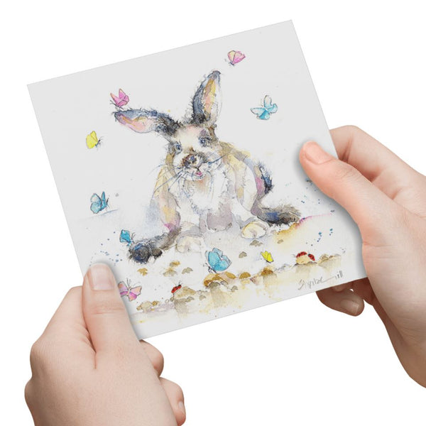 Bunny Rabbit Greeting Card designed by artist Sheila Gill