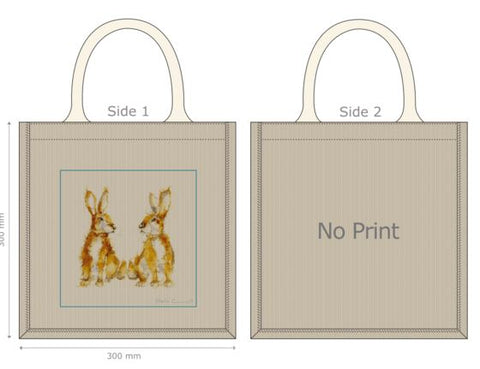 Bunny Rabbits Natural Hemp Cotton Tote Bag Sheila Gill Fine Art