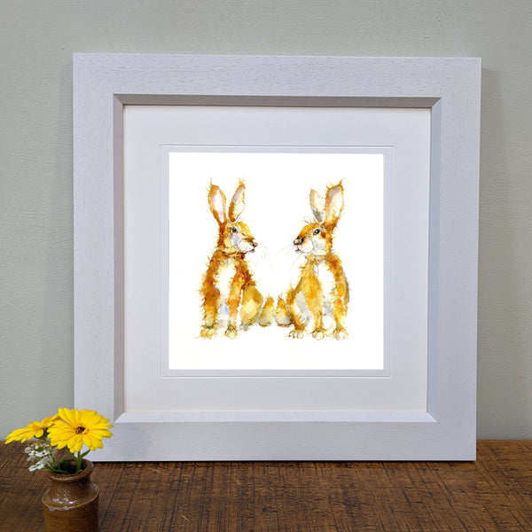 Bunny Rabbits Art Print designed by artist Sheila Gill