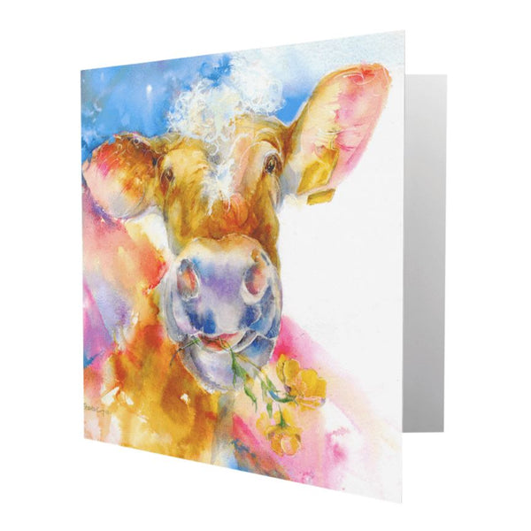 Buttercup Cow Greeting Card designed by artist Sheila Gill