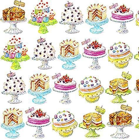 Cake Stand Gift Wrap designed by artist Sheila Gill