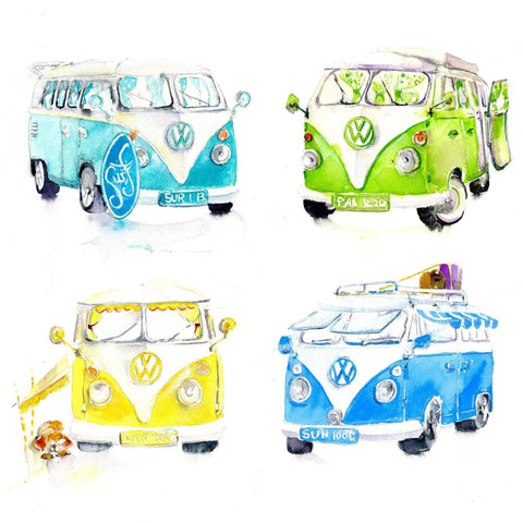 Campervan Greeting Card designed by artist Sheila Gill
