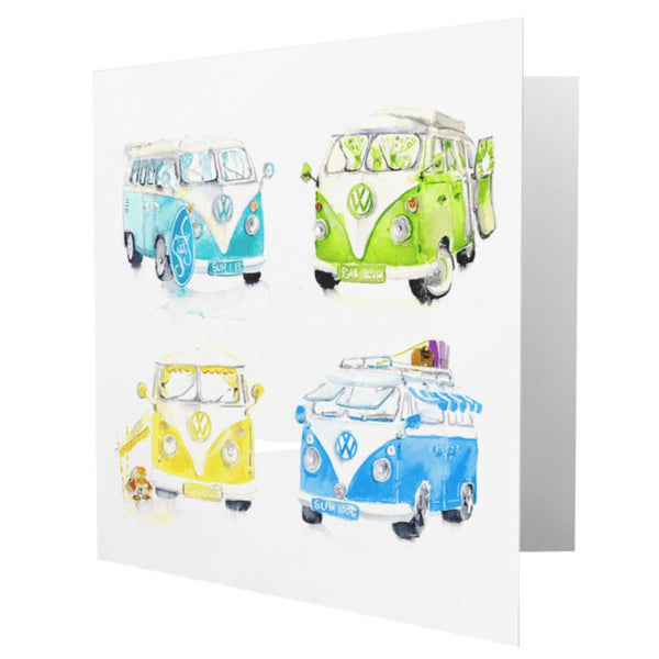 Campervan Greeting Card designed by artist Sheila Gill