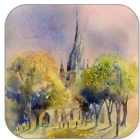 Chesterfield Crooked Spire Coaster Sheila Gill Fine Art