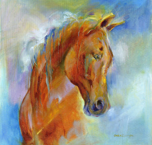 Chestnut Horse Greeting Card designed by artist Sheila Gill